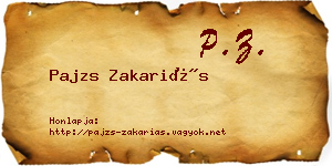 Pajzs Zakariás névjegykártya